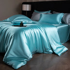 Bed Sheet Set 4-Piece Silky Sheen Duvet Cover