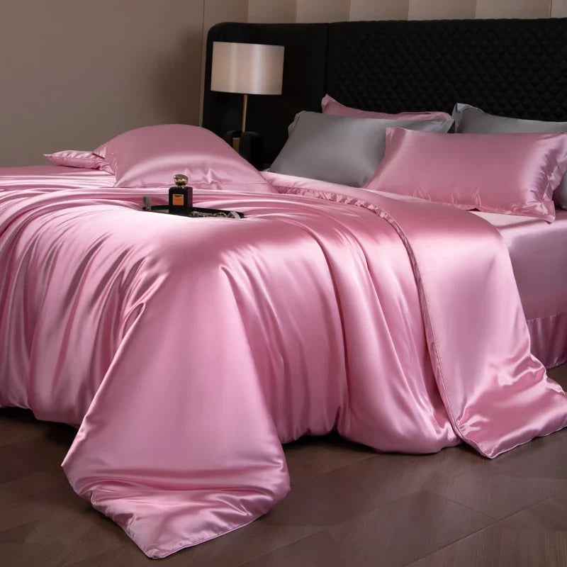 Bed Sheet Set 4-Piece Silky Sheen Duvet Cover