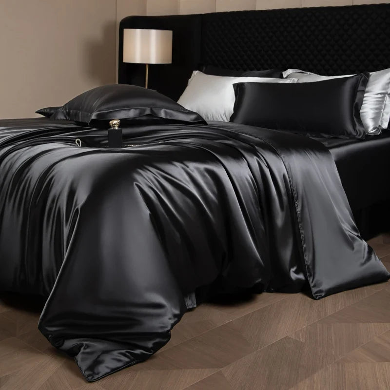 Bed Sheet Set 4-Piece Silky Sheen Duvet Cover