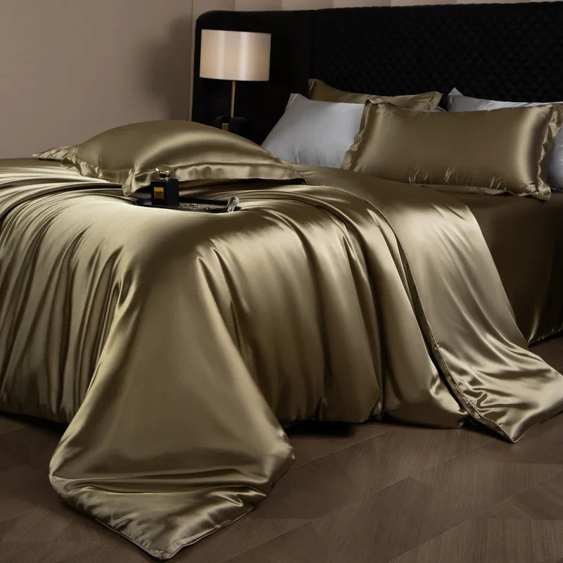 Bed Sheet Set 4-Piece Silky Sheen Duvet Cover