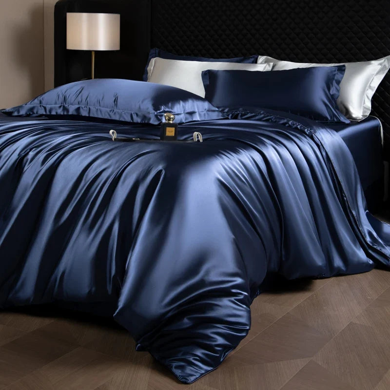 Bed Sheet Set 4-Piece Silky Sheen Duvet Cover