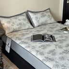 Bed Sheet Set Breathable Cotton Floral Print Decorative Hem
