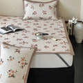 Bed Sheet Set Breathable Cotton Floral Print Decorative Hem