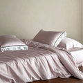 Bed Sheet Set Cotton Satin Embroidered Hem 4-Piece