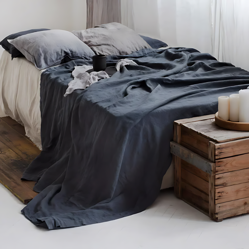 Bed Sheet Set Linen Breathable & Moisture-Wicking