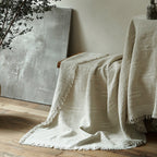Bed Solid Wood Upright Slatted Headboard Linen-Look Bedding