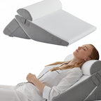 Bed Wedge Pillow Adjustable Ergonomic Memory Foam & Breathable Cover