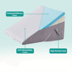 Bed Wedge Pillow Adjustable Ergonomic Memory Foam & Breathable Cover