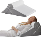 Bed Wedge Pillow Set Foldable 10-Position Dual-Layer Memory Foam