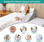 Bed Wedge Pillow Set Foldable 10-Position Dual-Layer Memory Foam