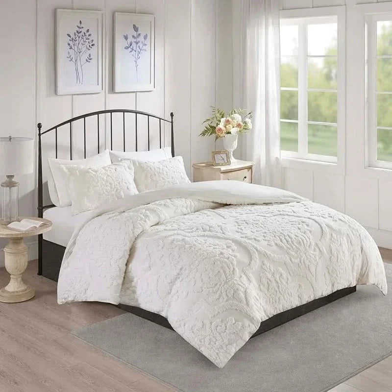 Bedding Set 100% Cotton Breathable Duvet Plus 2 Pillowcases