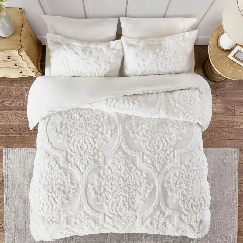 Bedding Set 100% Cotton Breathable Duvet Plus 2 Pillowcases