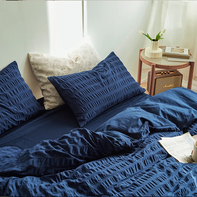 Bedding Set 100% Cotton Bubble Pattern 4 Piece