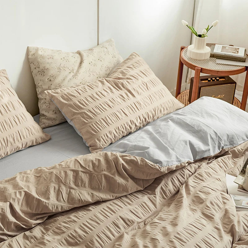 Bedding Set 100% Cotton Bubble Pattern 4 Piece
