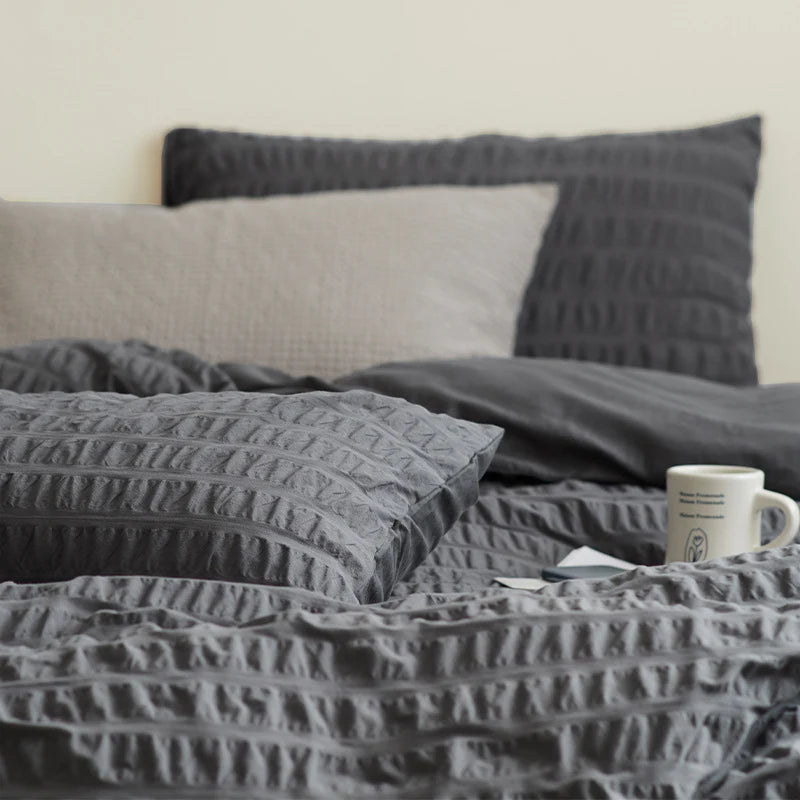 Bedding Set 100% Cotton Bubble Pattern 4 Piece