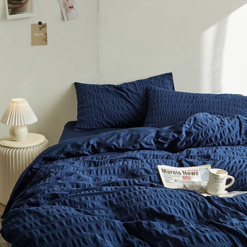 Bedding Set 100% Cotton Bubble Pattern 4 Piece