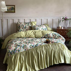 Bedding Set 100% Cotton Reversible Ruffle Trim