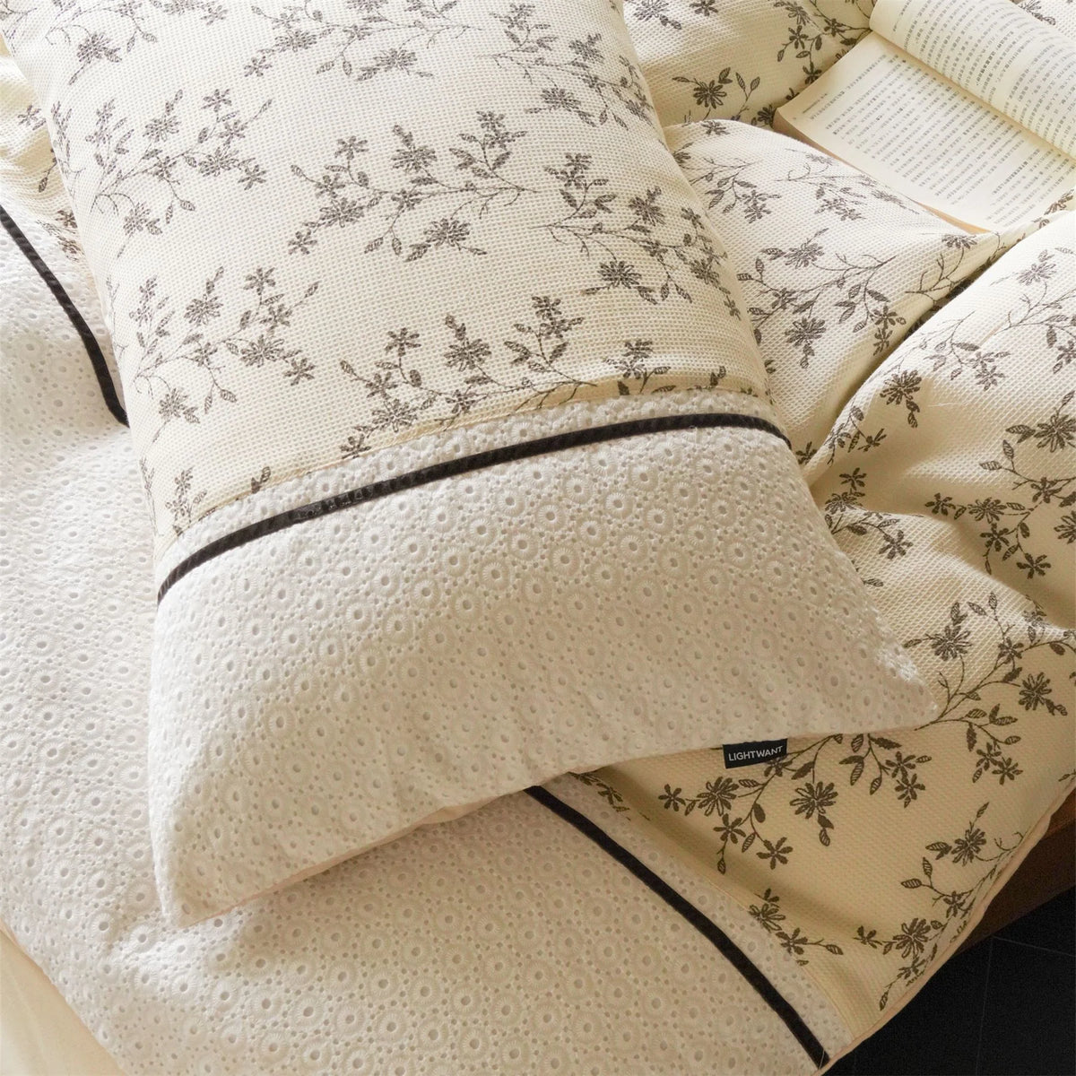 Bedding Set 100% Cotton Waffle Floral 4 Piece