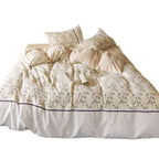 Bedding Set 100% Cotton Waffle Floral 4 Piece