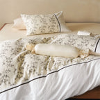 Bedding Set 100% Cotton Waffle Floral 4 Piece