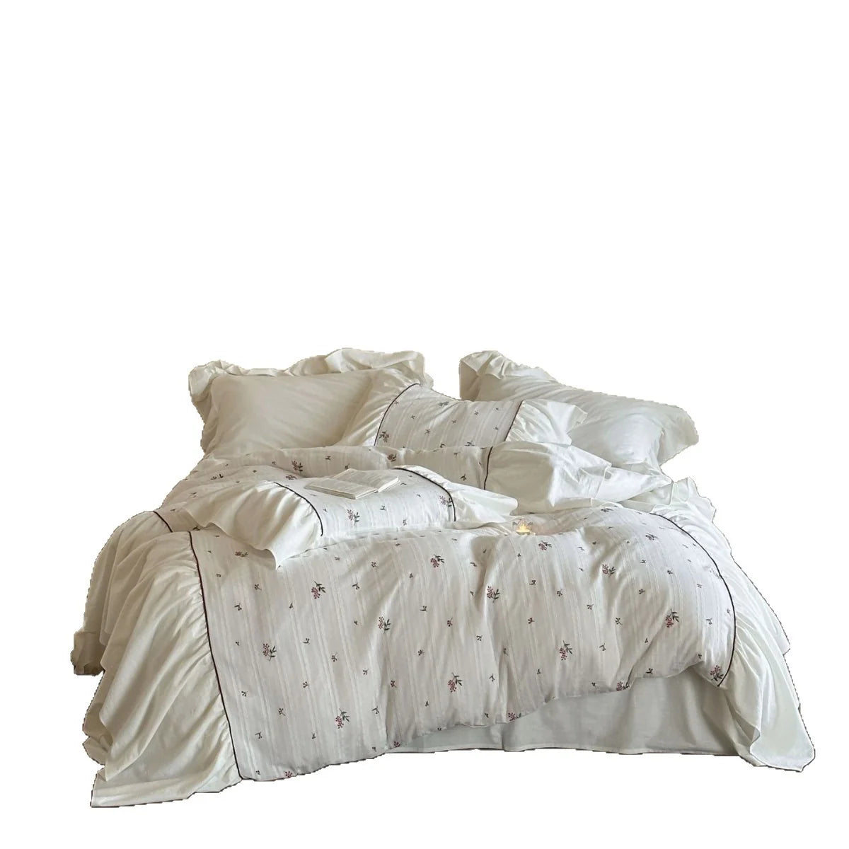 Bedding Set 4-Piece Cotton Embroidered Temperature-Regulating