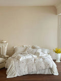 Bedding Set 4-Piece Cotton Embroidered Temperature-Regulating