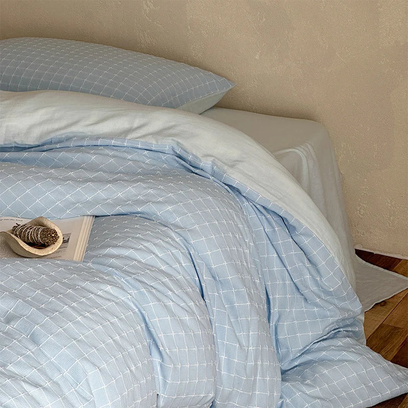 Bedding Set 4-Piece Cotton Percale Quilted Comforter