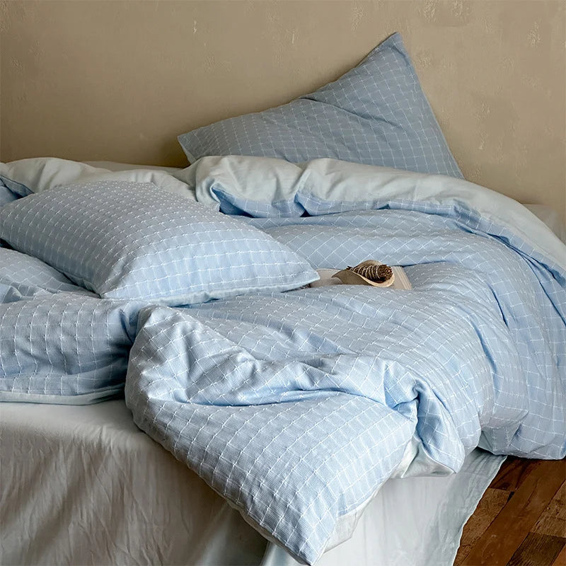 Bedding Set 4-Piece Cotton Percale Quilted Comforter