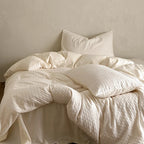 Bedding Set 4-Piece Cotton Percale Quilted Comforter
