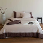 Bedding Set 4-Piece Cotton Satin Decorative Hem