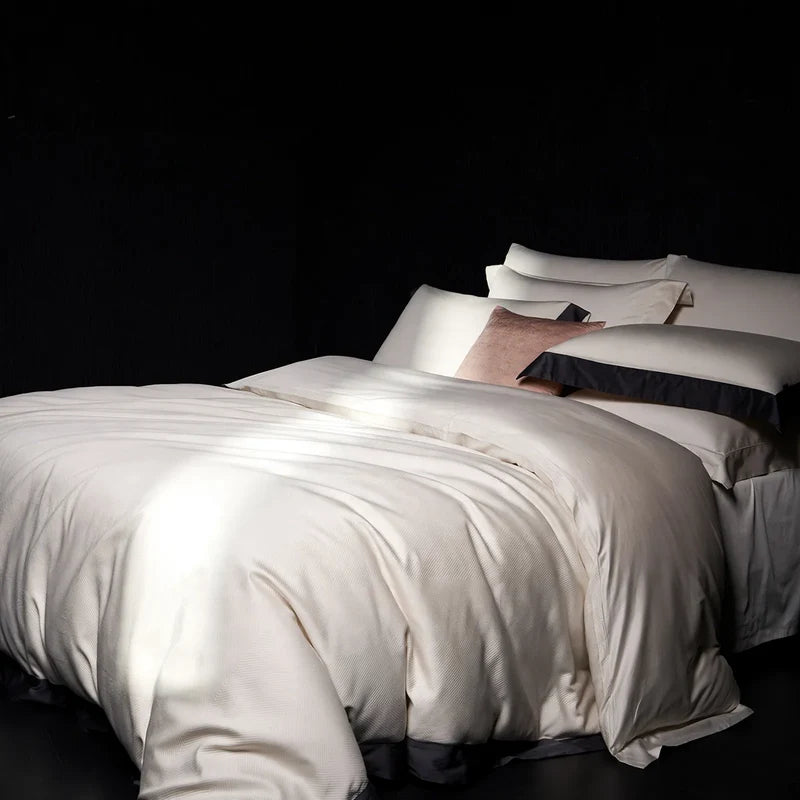 Bedding Set 4-Piece Long-Staple Cotton Gold & Silver Thread