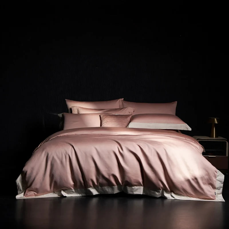 Bedding Set 4-Piece Long-Staple Cotton Gold & Silver Thread