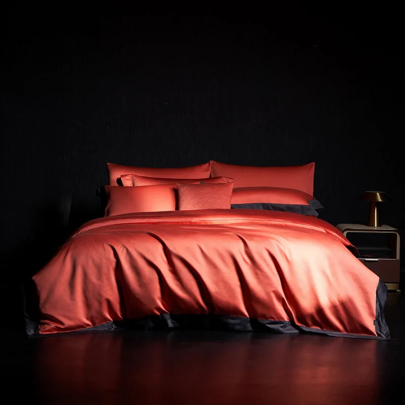 Bedding Set 4-Piece Long-Staple Cotton Gold & Silver Thread
