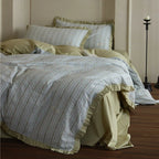 Bedding Set Breathable Cotton Blend Ruffle Trim