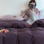 Bedding Set Breathable Cotton Blend & Zipper Duvet Cover