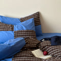 Bedding Set Breathable Cotton Checkered Design