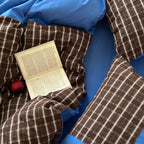 Bedding Set Breathable Cotton Checkered Design
