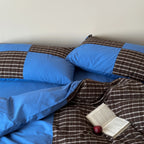 Bedding Set Breathable Cotton Checkered Design