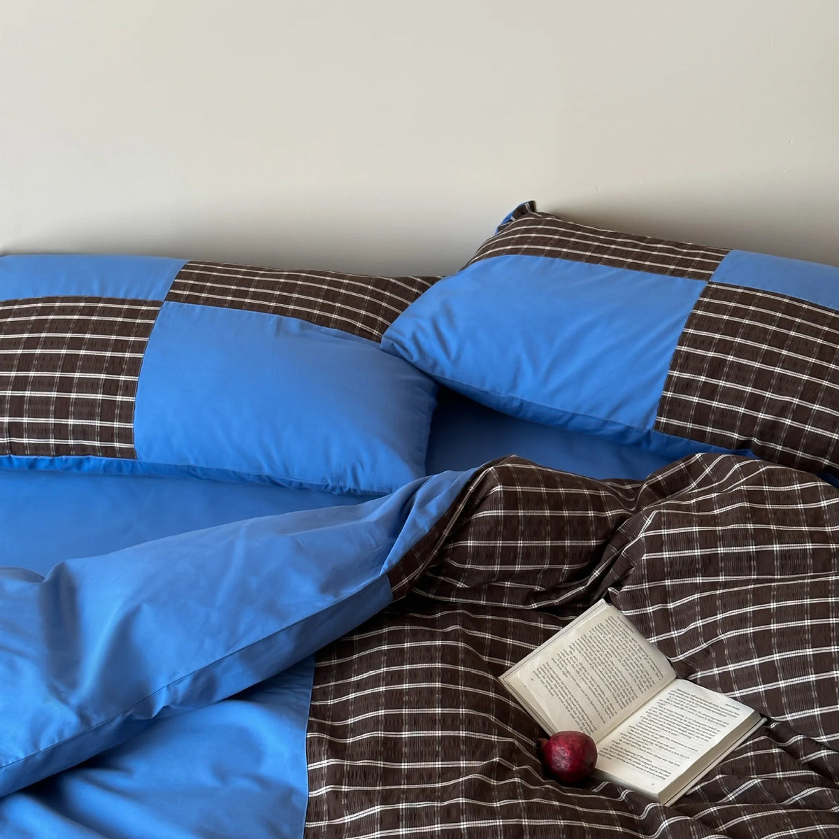 Bedding Set Breathable Cotton Checkered Design