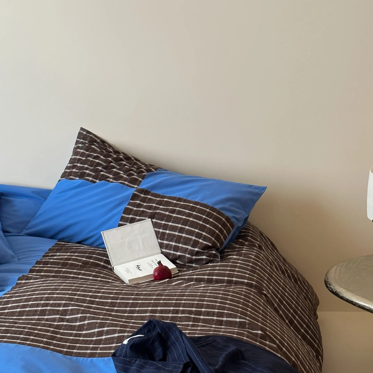 Bedding Set Breathable Cotton Checkered Design