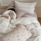 Bedding Set Breathable Cotton Gauze Reversible Four Piece