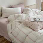 Bedding Set Breathable Cotton Gauze Reversible Four Piece
