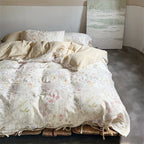 Bedding Set Breathable Cotton Gauze & Tie Ribbons
