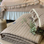 Bedding Set Breathable Cotton Lace Ruffles & Quilted
