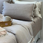 Bedding Set Breathable Cotton Lace Ruffles & Quilted