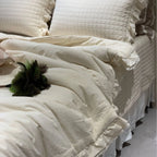 Bedding Set Breathable Cotton Lace Ruffles & Quilted