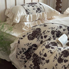 Bedding Set Breathable Cotton-Linen Blend Floral Jacquard Border