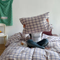 Bedding Set Breathable Cotton Muslin Pastel Check