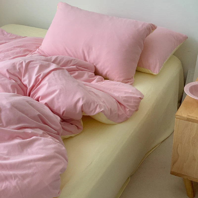 Bedding Set Breathable Cotton Percale Reversible Duvet