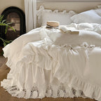 Bedding Set Breathable Cotton Percale Ruffles & Lace